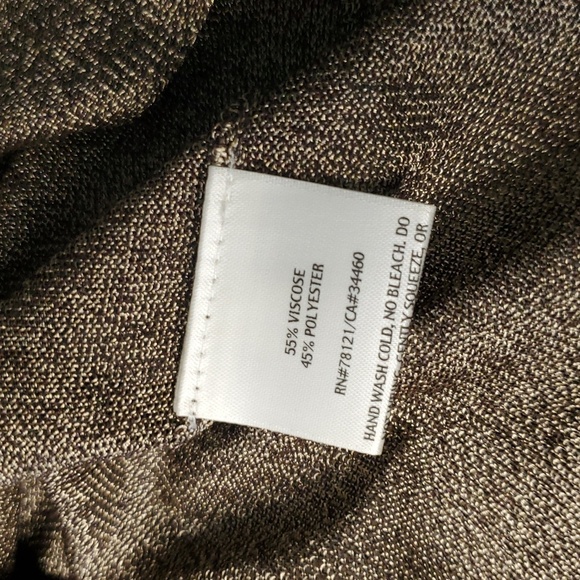 Eileen Fisher Brown And Black Metallic Boxy Short Sleeve Tunic. Fit Oversized M - Picture 5 of 5